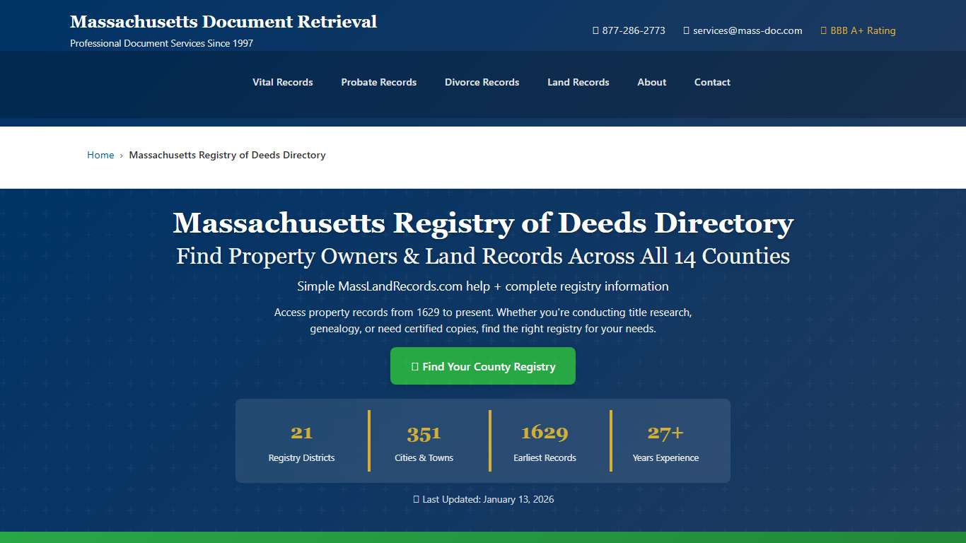 Find MA Property Owners Registry of Deeds Guide