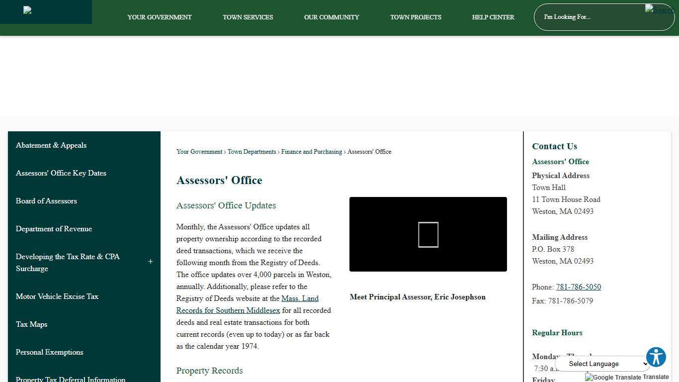 Assessors' Office Weston, MA