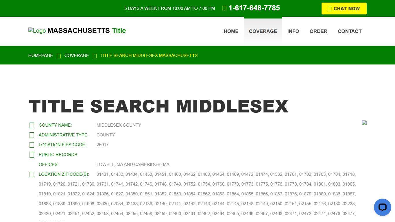 Title Search Middlesex, MA - Property Records Research & Reports